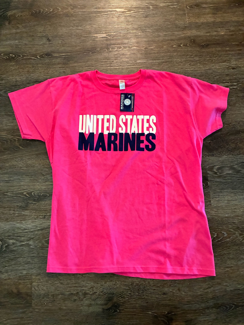 United States Marines Crewneck Tee - Hot Pink